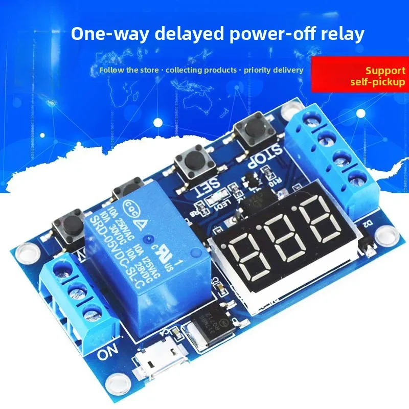 One-Way Relay Module Delay Power Off & Cyclic Timing Delay Disconnect Switch