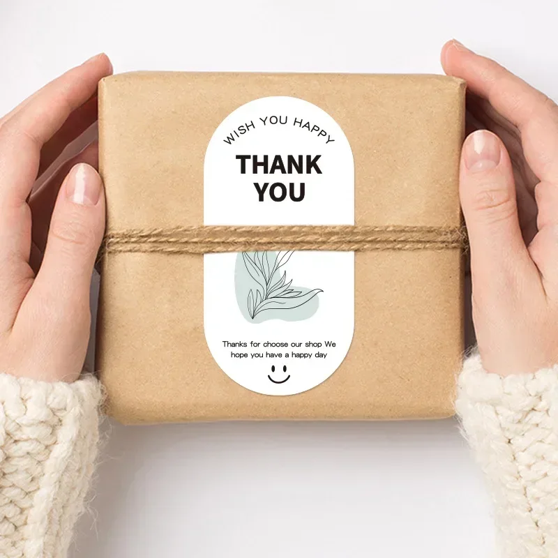Cute Flower Thank You Stickers for Small Business Baking Dessert Packaging Gift Sealing Decoration Labels Stationery 100Pcs/pack