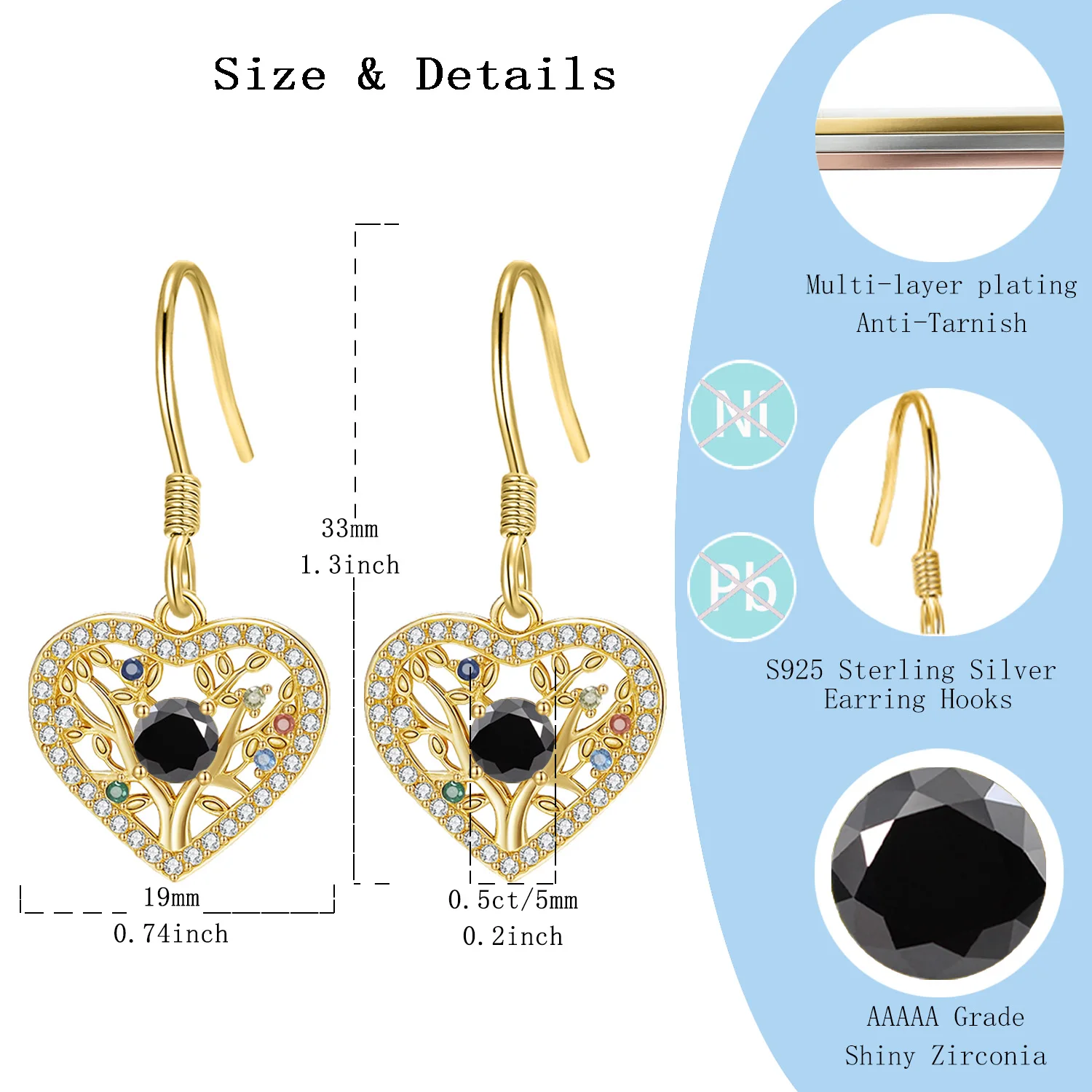 

Подарок LAMVOICE для дочери, дизайнерский предмет высокого качества, серьги с цирконием 1 карат, серебро 925 пробы, ко Дню святого Валентина