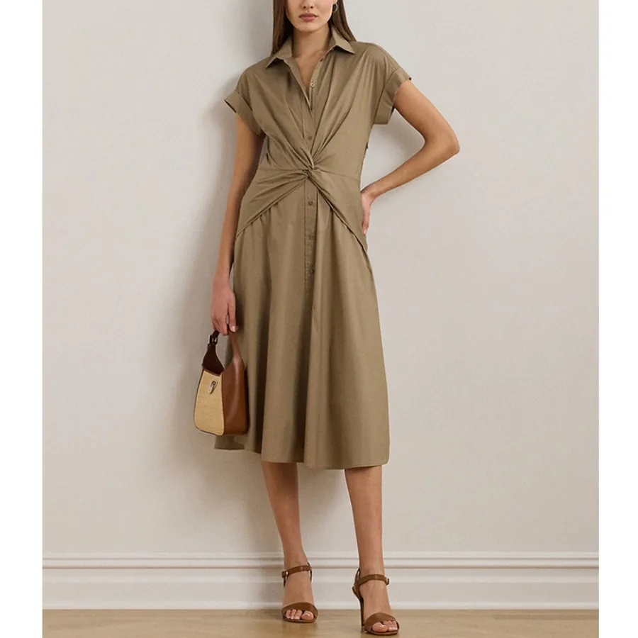 

【New style】[Love Order] Women's clothing 2026 spring new style temperament high-quality front kink shirt dress