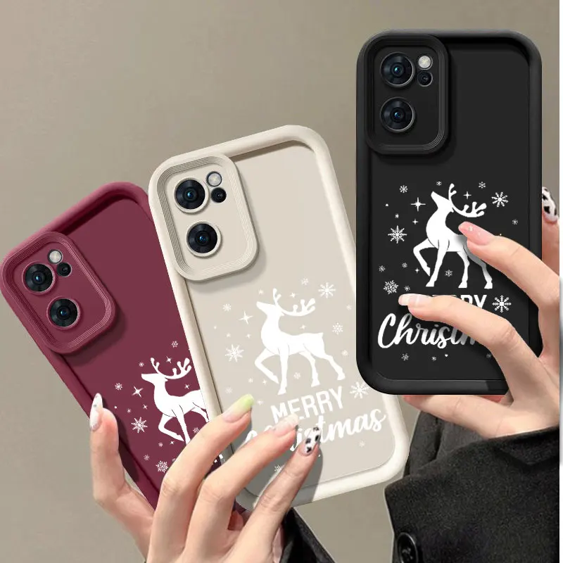 Christmas Fashine Phone Case For OPPO FIND X5 RENO 6 7 7Z 8 8T 10 11 12 12F PRO PLUS 5G Shockproof Soft Cover Coque Shell