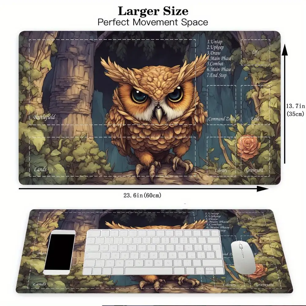 Fantasy White Cat anime magic Playmat Card Gaming Mat with zone MTG TCG gathering game mat Desk Mat Commander Battle playmat