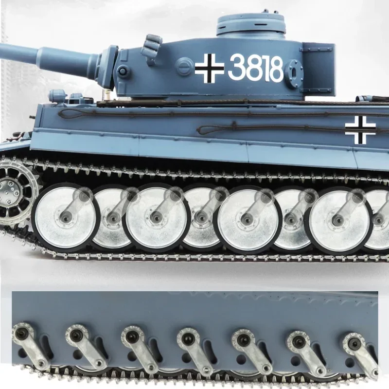 Henglong Tiger Style German Tank Metal Track Type Off-road Alloy Combat Shooting Model Children's Toy