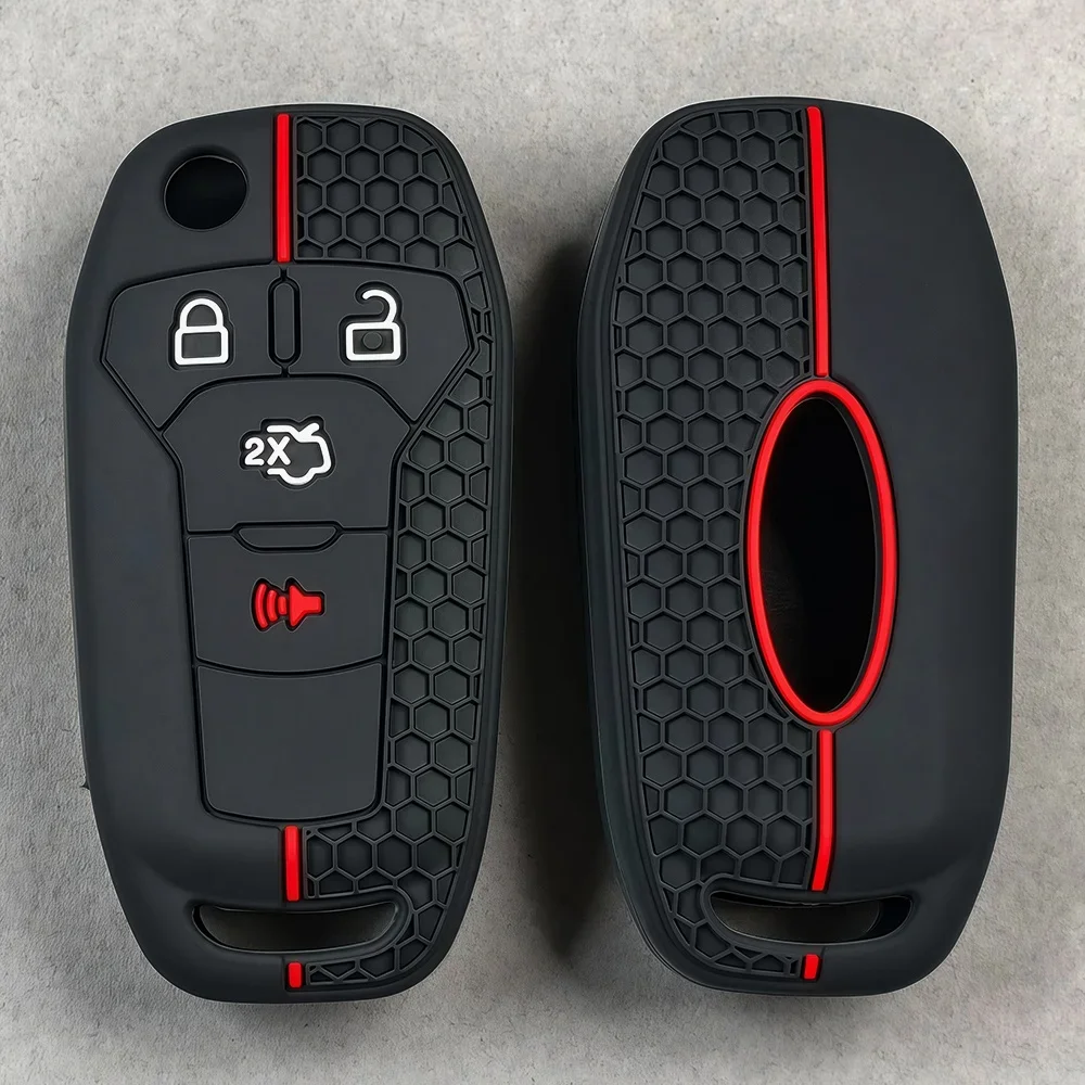 Schlüsselanhänger Silikon-Schlüsselhülle für Ford Fusion Ka GM 2014 2015 2016 2018 2020 Klappbare Autoschlüssel-Abdeckung Schlüsselanhänger – Detail 4