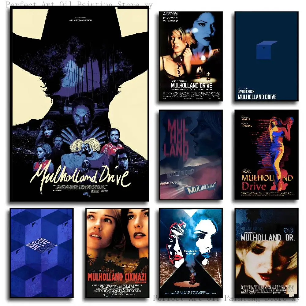 Movies M-Mulholland Drive Poster Self-adhesive Art Room Entrance Restaurant Wall Decor Art Painting