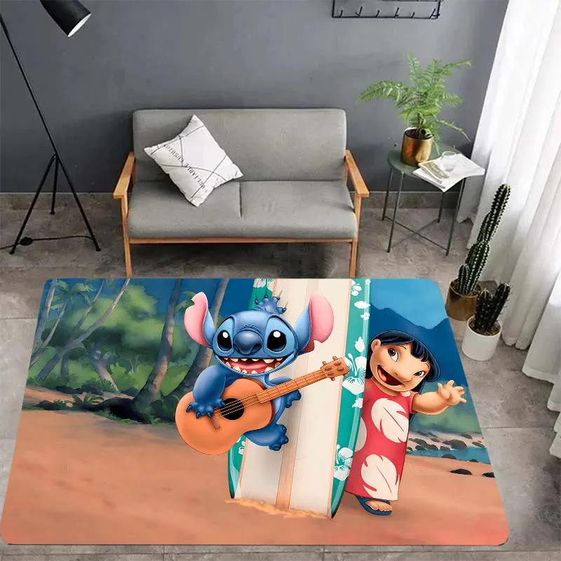 3D cartoon stitch pattern carpet, living room bedroom housewares children's room baby mat, bathroom kitchen rug birthday present