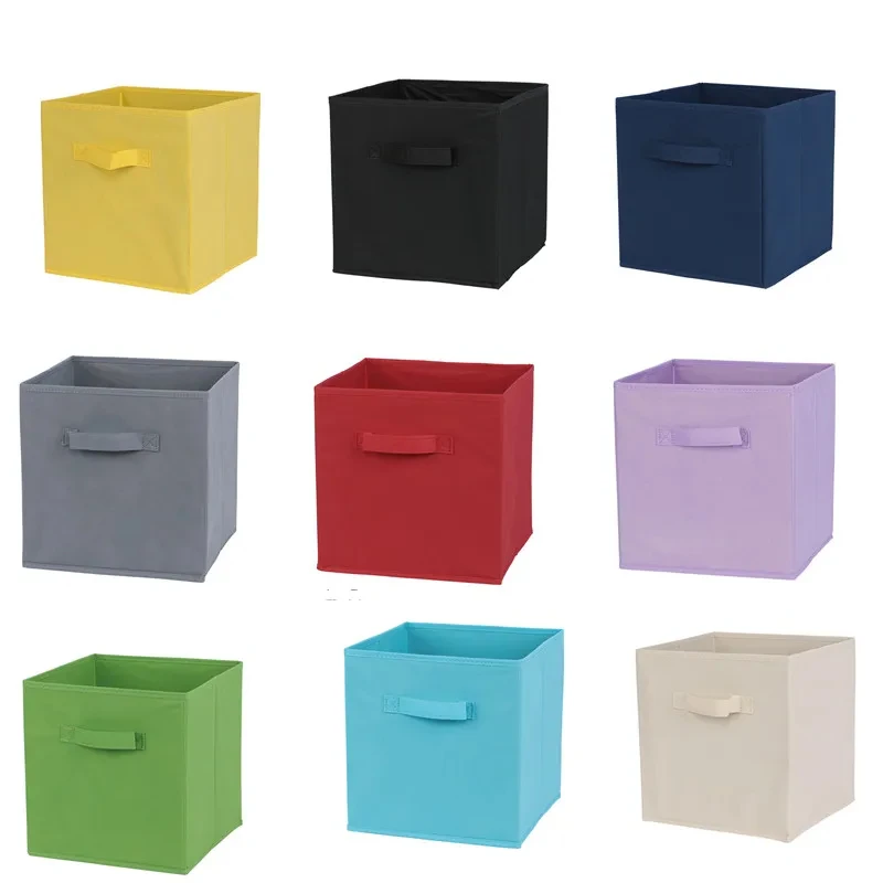 صندوق تخزين قماش غير منسوج ، مكعب قابل للطي ، درج منظم للخزانة وتخزين الألعاب #4