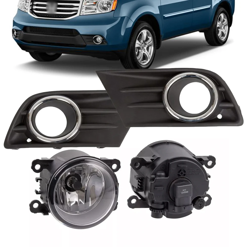 

Fog Light W/Cover&Chrome Trim For Honda Pilot 2012 2013 2014 2015 71107-SZA-A50 71102-SZA-A50