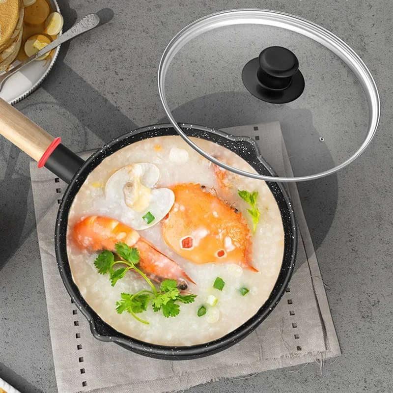 Japanese-style snow pan small pot household gas stove cooking noodle soup instant noodle pot hot milk pot non-stick flower pot