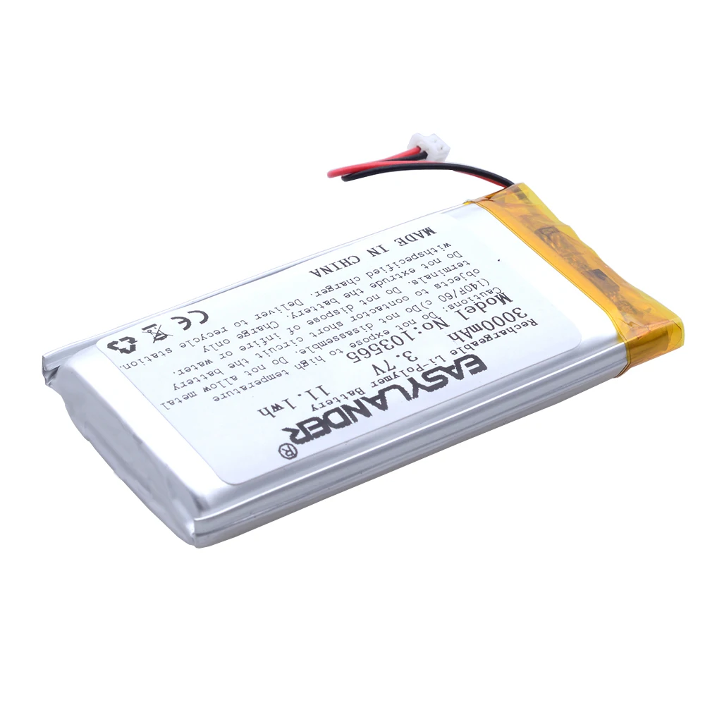 JST 1.25 mm Plug 103665 Lithium Polymer Battery 3.7V 3000mAh For Open source console Miyoo Mini Plus Game machine battery