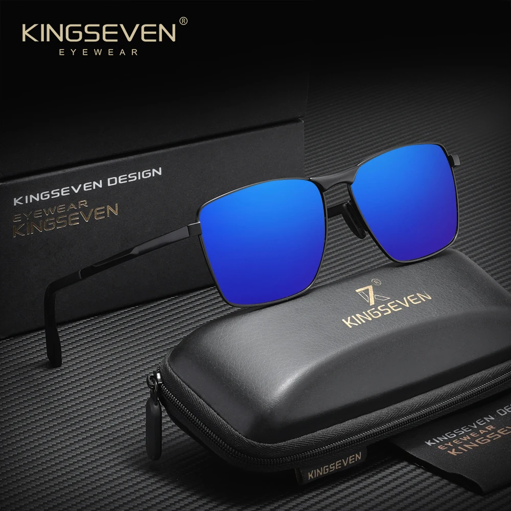 

KINGSEVEN New Arrive Alloy Rectangular Slim Frame Sunglasses Cool Riding Eyewear For Women Polarized UV400 Glasses