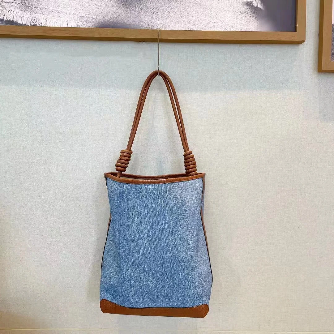 Summer Blue Denim Bucket Bag Women's Handbag Large Capacity Tote Bag Lady Purse Shoulder Underarm Bag Female Casual Fashion Bag