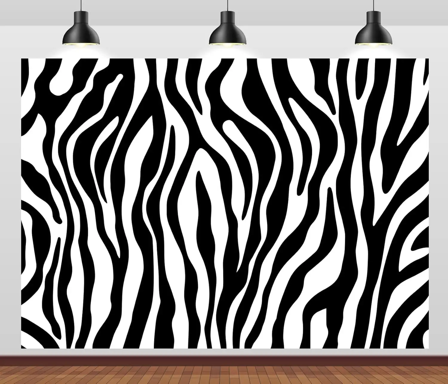 Classic Zebra Skin Texture Wall Hanging Tapestry, Monochrome Wild Animal Pattern Decor Fabric, Modern Ornament For Indoor Home