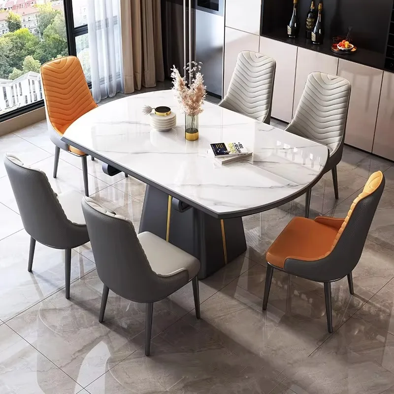 

Элитный современный дизайнерский обеденный стол-трансформер, складной и раскладной, элегантный стол для столовой, мебель для обеденной зоны.