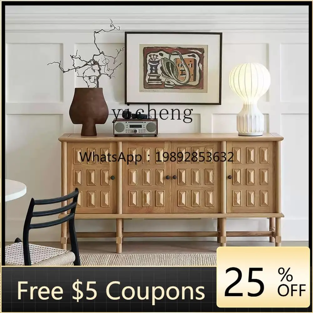

GZ log wind living room storage cabinet household solid wood entrance dining room decorative cabinet