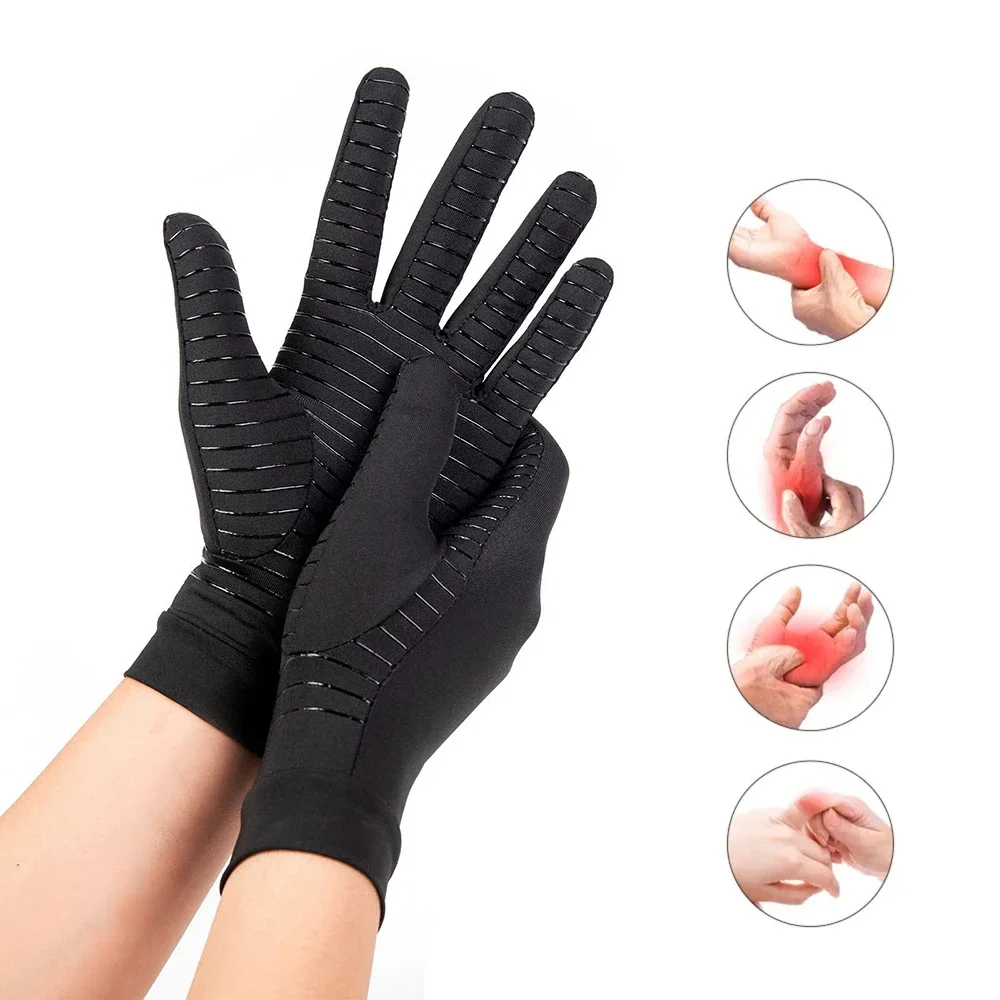 Men Sports Running Driving Copper Fiber Spandex Touch Screen Full Finger Non-slip Gloves Outdoor Winter Warm Cycling Gloves