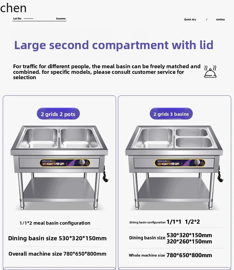 

ZML thickened insulation table commercial stainless steel electric heating canteen insulation sales canteen insulation car