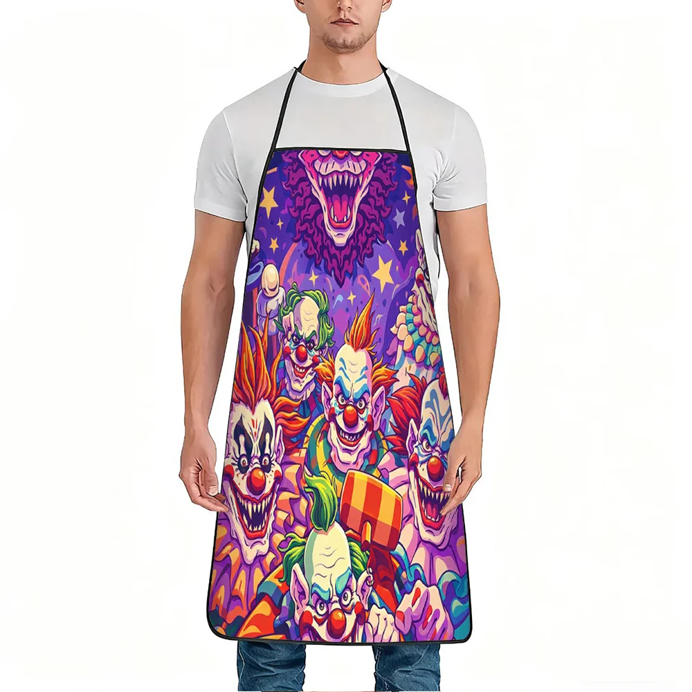 Evil Clown Horror Face Apron, Unisex, Versatile for Cooking, Gardening & Halloween Parties Apron