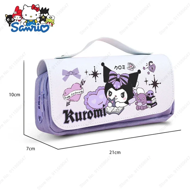 Sanrio Pu piórnik o dużej pojemności Kawaii Cinnamoroll Melody Kuromi przybory szkolne piórniki torba etui na długopis piórnik artykuły papiernicze