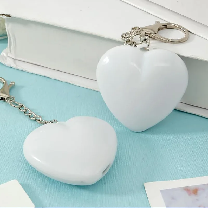 Heart Shaped Touch Sensing Light Keychain Portable Handbag USB Rechargeable Pendant Outdoor Nightlight Creative Gift Accessories