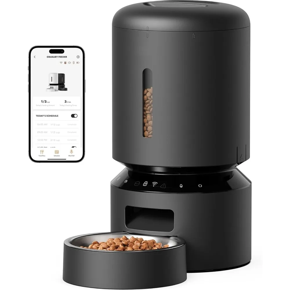 

Automatic Cat Feeder, 5G WiFi Automatic Dog Feeder with Freshness Preservation, 5L Timed Cat Feeder with Low Food Sensor