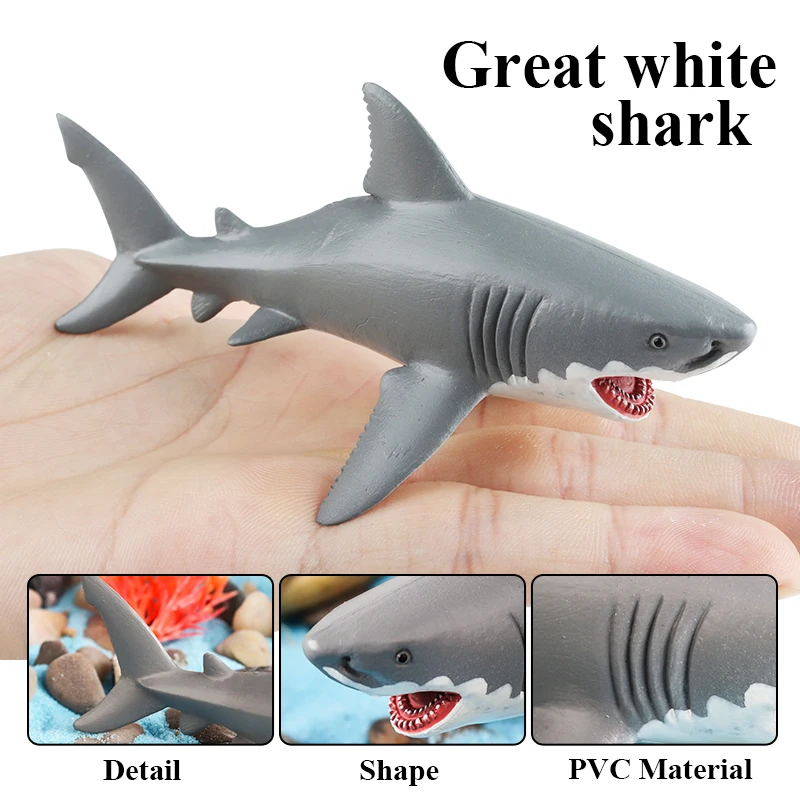 Oenux Small Sea Life Animals Dolphin Rays Whale Shark Model Sea Lion Walrus Ocean Marine Figurines Miniature Education Kids Toys