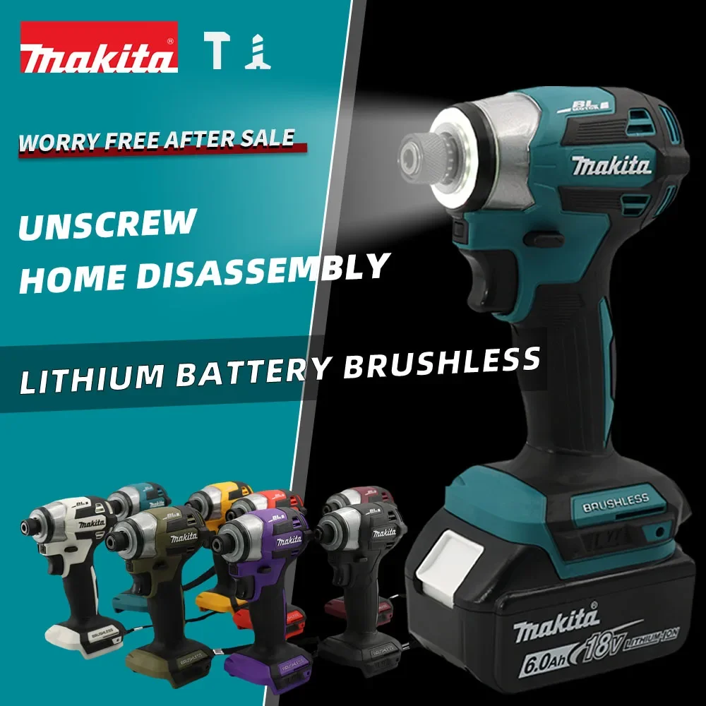 Makita DTD173 18V Cordless Impact Driver 180 N.m Brushless Electric Drill Screwdriver  LED Light Multi-function Household Tool