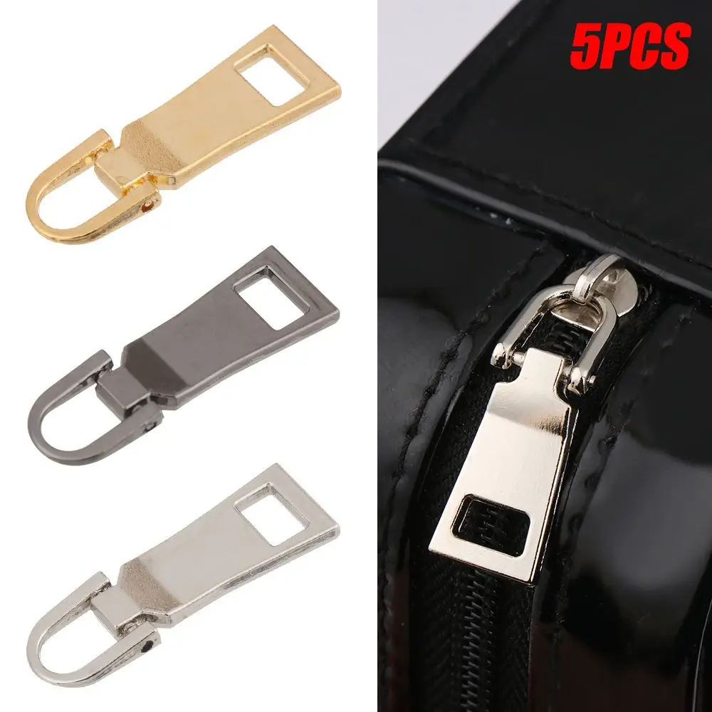 5pcs Detachable Metal Zipper Head Zipper Pull Zipper Repair Kit Replacement For Bag Suitcase Clothes Metal Zip Sewing Kit