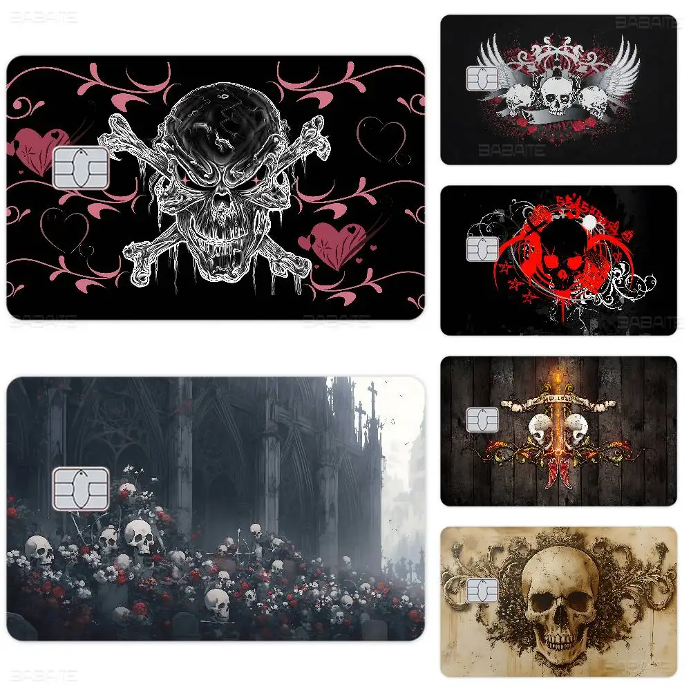 Horror Skull Gothic Different Styles Poker Sticker Film Tape Skin for Credit Card Debit Card Big Chip