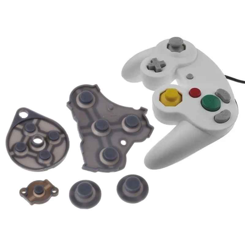 Reemplazo almohadilla botón conductora silicona para controlador Gamecube, almohadillas conductoras