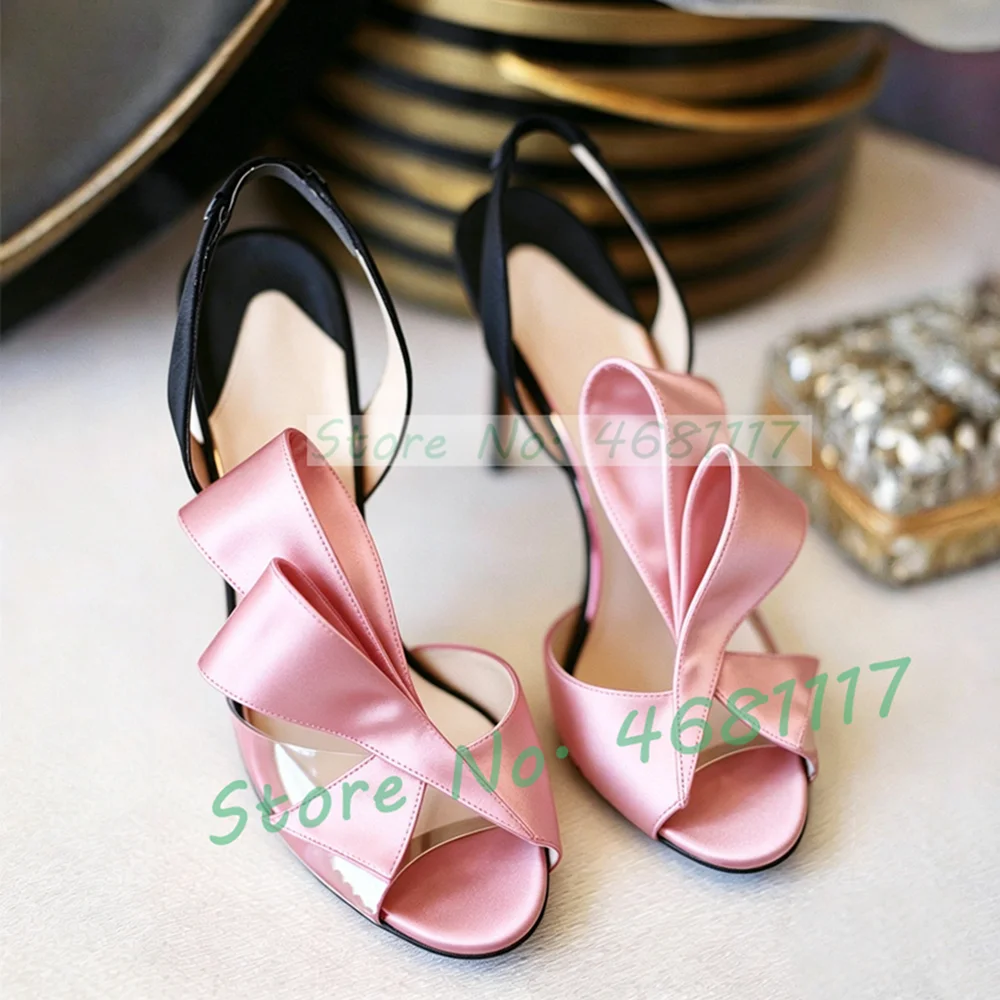 Satin Bow Back Strap High Heel - Slip Dress Satin 评论和价格