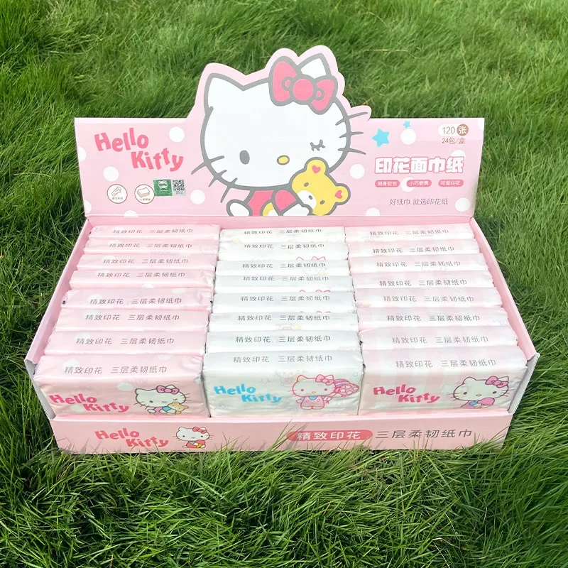 3pcs/pack Hello Kitty tissue Pure wood pulp handkerchief paper Portable tissue paper Small packaging facial tissue paper napkin