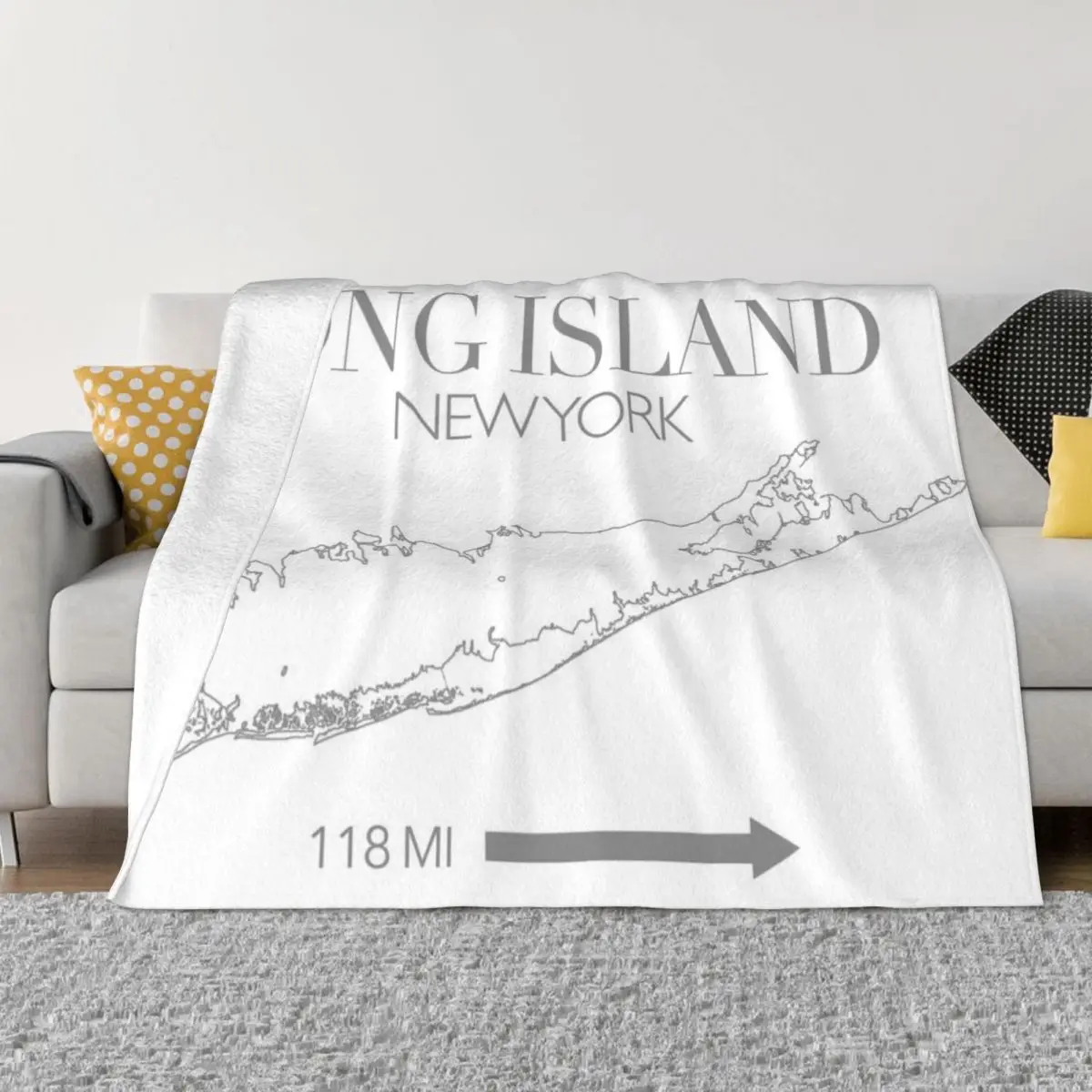 

Long Island Map Throw Blanket Nap Blanket Thin Blankets halloween