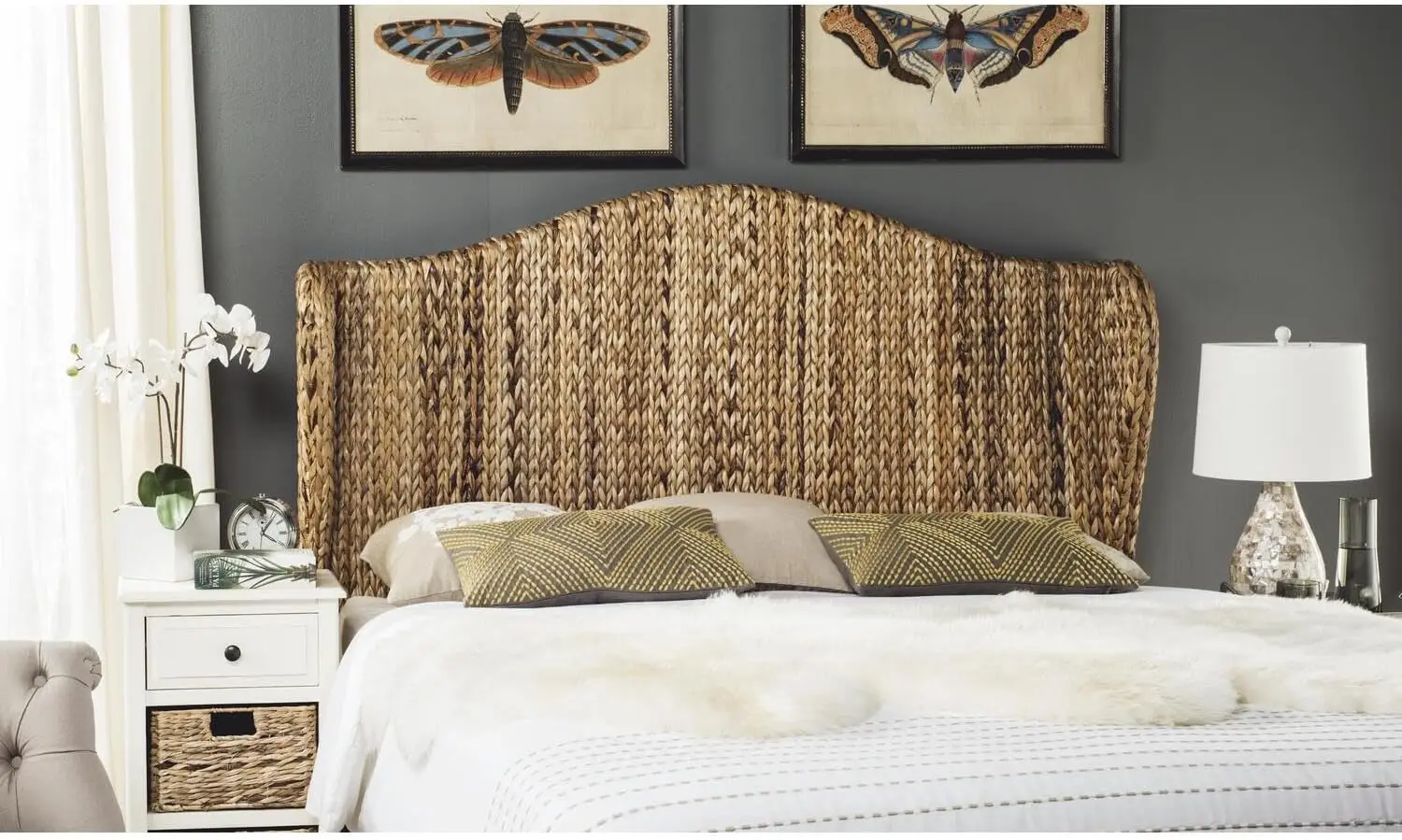 Safavieh Home Collection Nadine Brown Winged Headboard, Twin