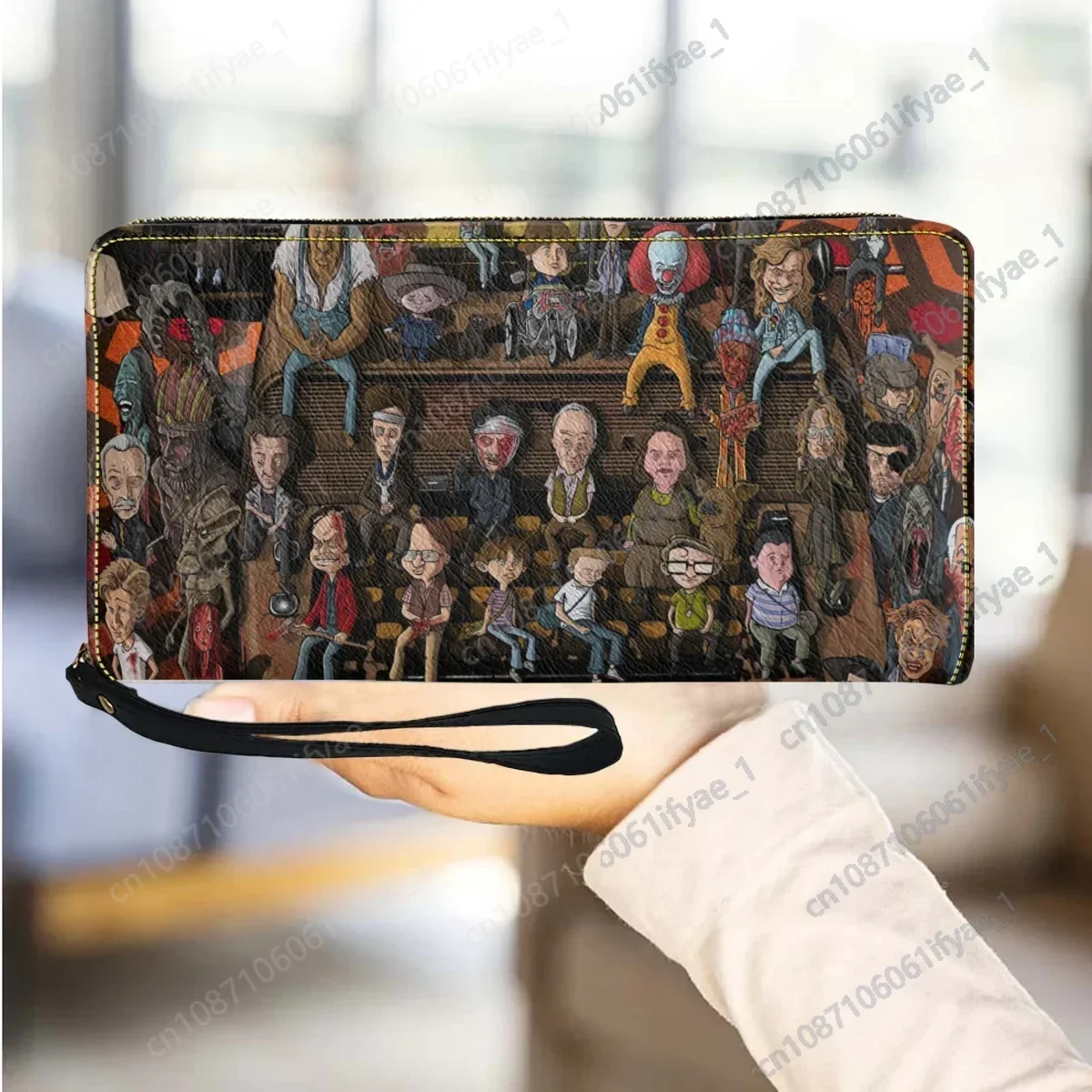 

Horror Movie Friends Long Wristband Wallet Fashion Party Clutch Multifunctional Phone Pouch Card Holder Gift Carteras De Mujer