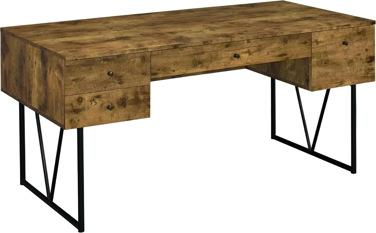 Coaster Home Furnishings Analiese Rustic 63-Inch 4-Drawer Home Office Computer Writing Desk Study Table with Storage Engineered