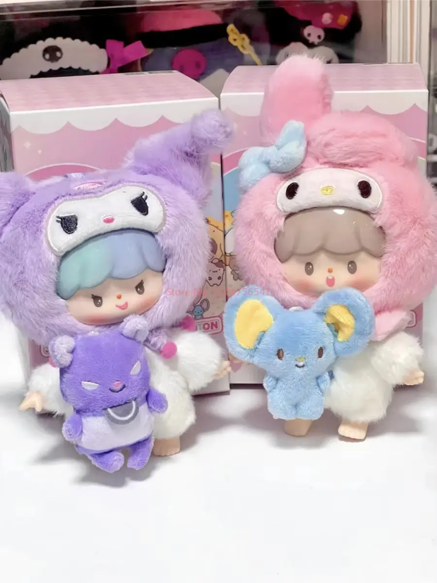 Kawaii Zzoton × Sanrio Characters Love-League Buddies Series Blind Box Vinyl Plush Bag Pendant Doll Mystery Box Gift