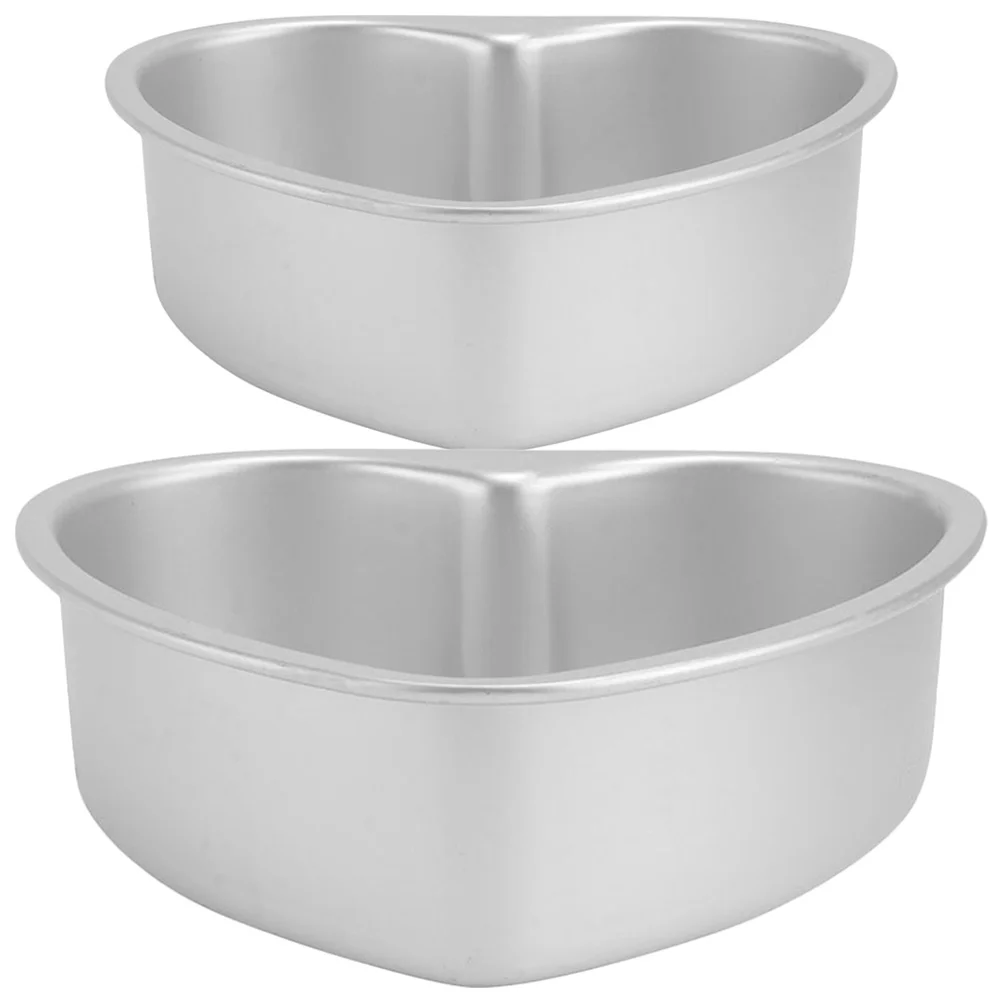 

2pcs Heart Pan Aluminum Alloy Non-Stick Baking Mold Detachable Bottom Oven Safe Metal Cake Tin For Home Bakery Use Cheese Cake
