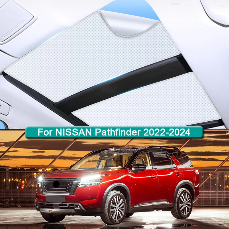 

Car Roof Sunshade For NISSAN Pathfinder 2022-2023 2024 Electrostatic Adsorption Sunroof Sunshade Skylight Blind Shading Sticker