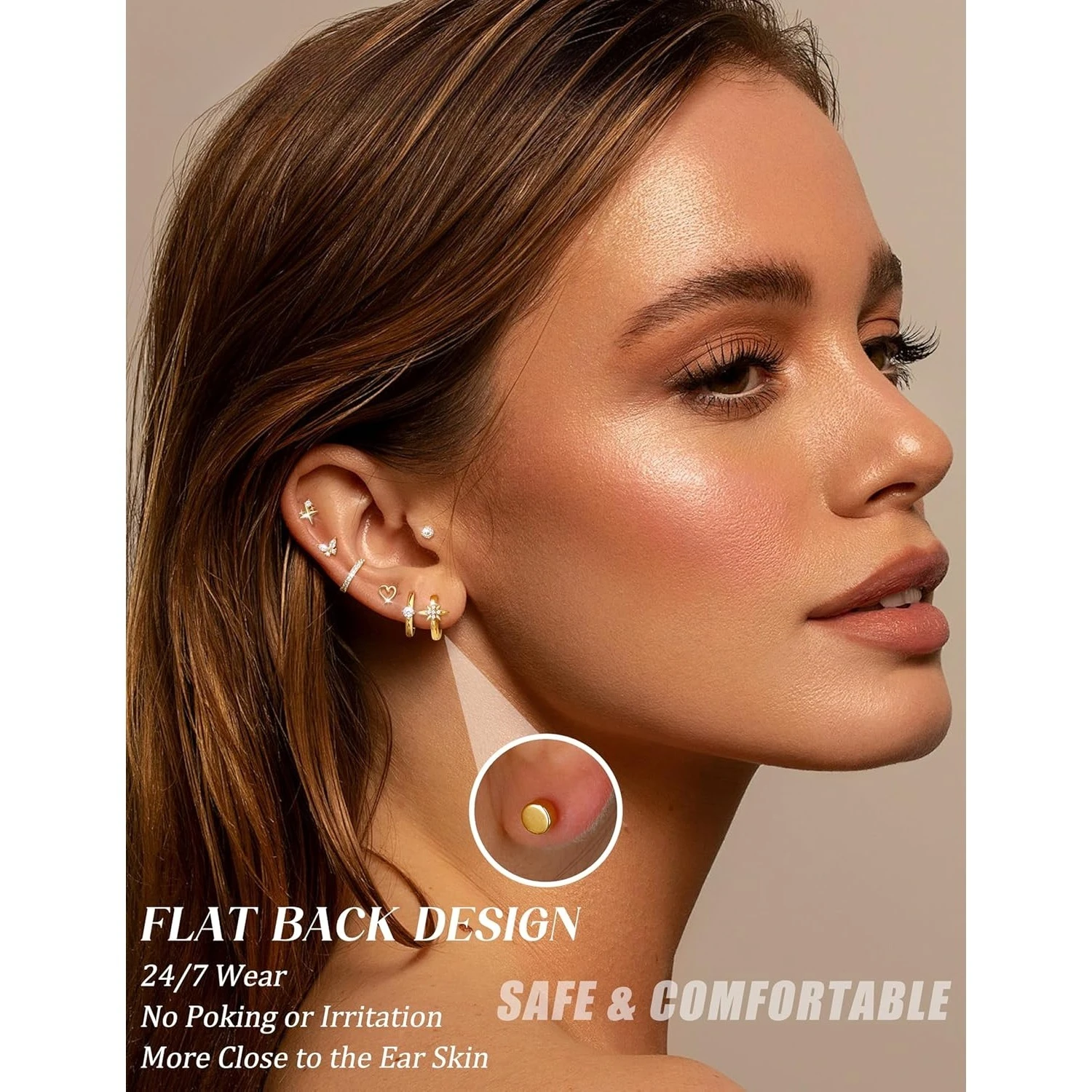 Drperfect Set de Aretes Planos - Body Jewelry Back reseña y precio
