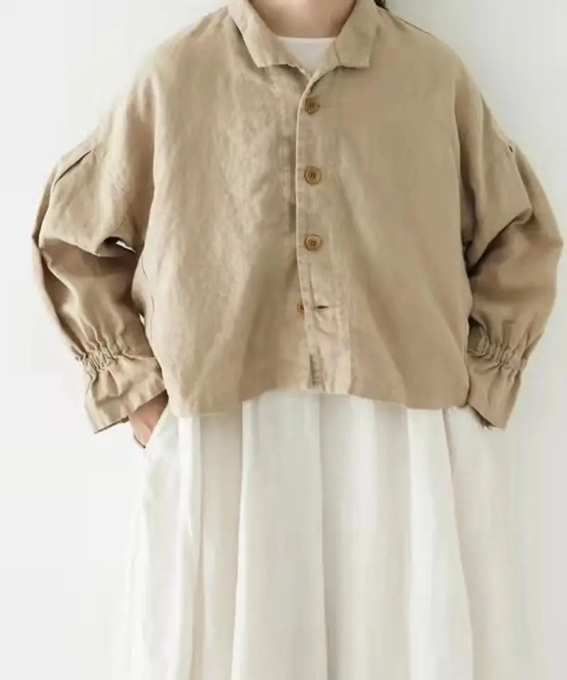 

Женская тонкая льняная блузка Weyang Forest в японском стиле, весна-осень, с воротником и эластичными манжетами, в стиле ретро, для творческих занятий