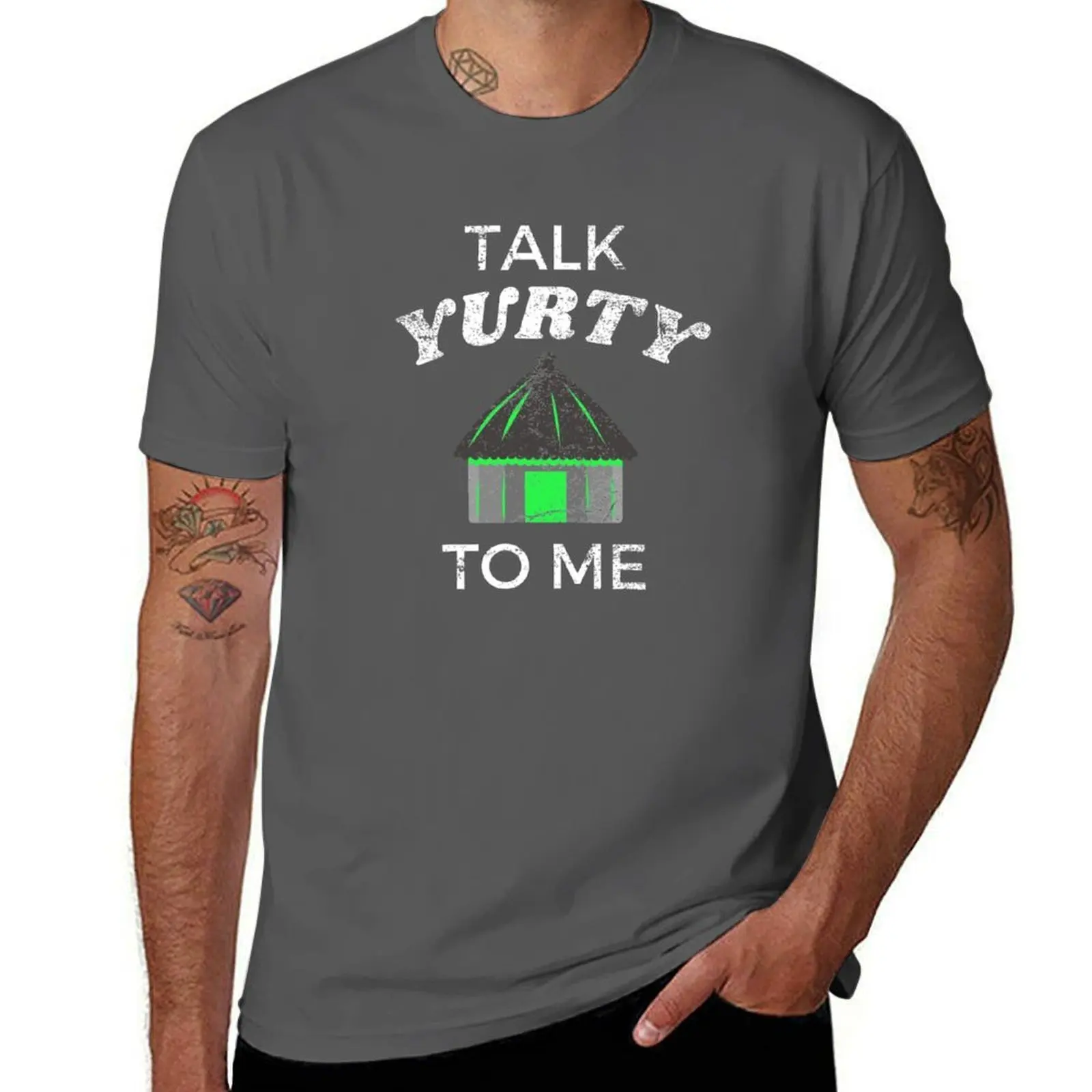 

Talk Yurty To Me Green Yurt T-Shirt t shirts cotton 100% t shirt man plain T-Shirt