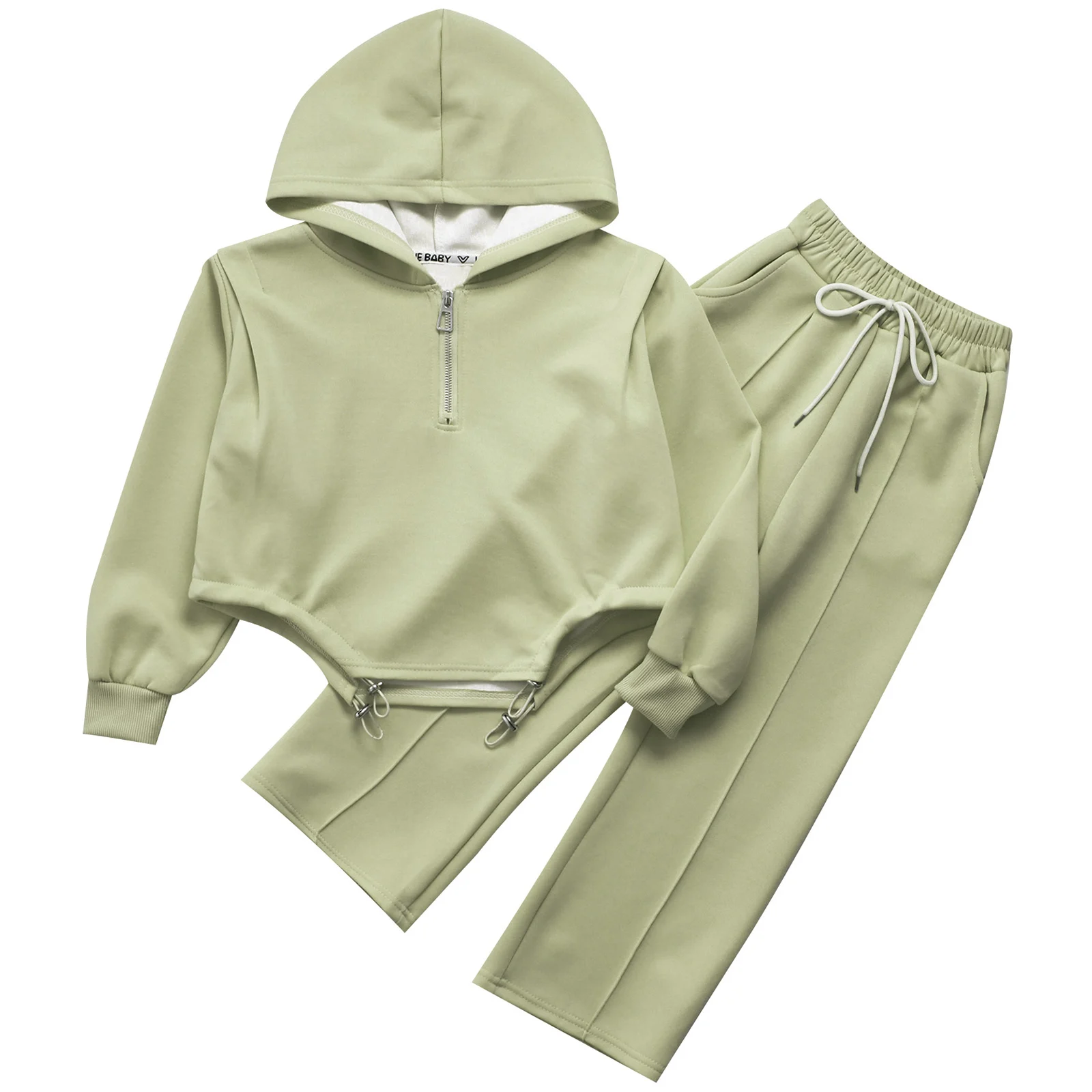 Ropa deportiva para niños y niñas, Sudadera con capucha y cordón de manga larga, abrigo con pantalones, ropa informal, ropa de casa, 2 uds.