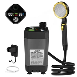 Camping Dusch pumpe RV Outdoor Dusche Kit Camp mit Vollbild intelligente Digital anzeige einstellbare 6000mah Dusche Kit