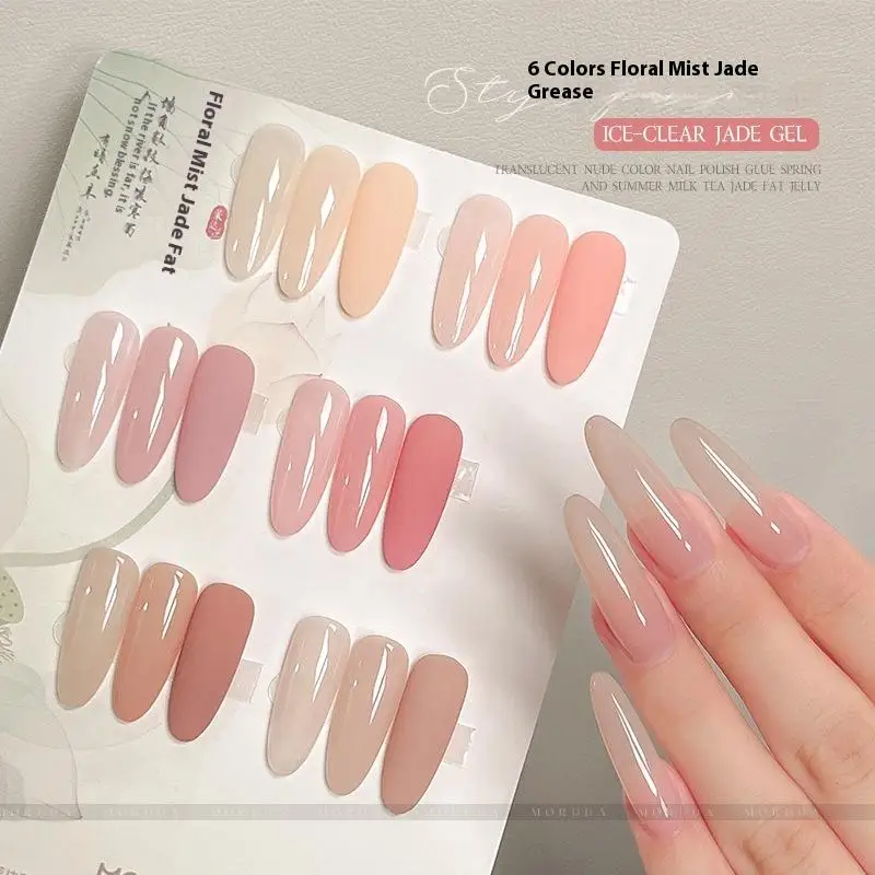 1개 5g 네일 폴리쉬 젤리 아이스 클리어 누드, 껍질을 벗길 수 있는 UV LED, 광택 마감, 솔리드 컬러 패턴 DIY 네일 아트