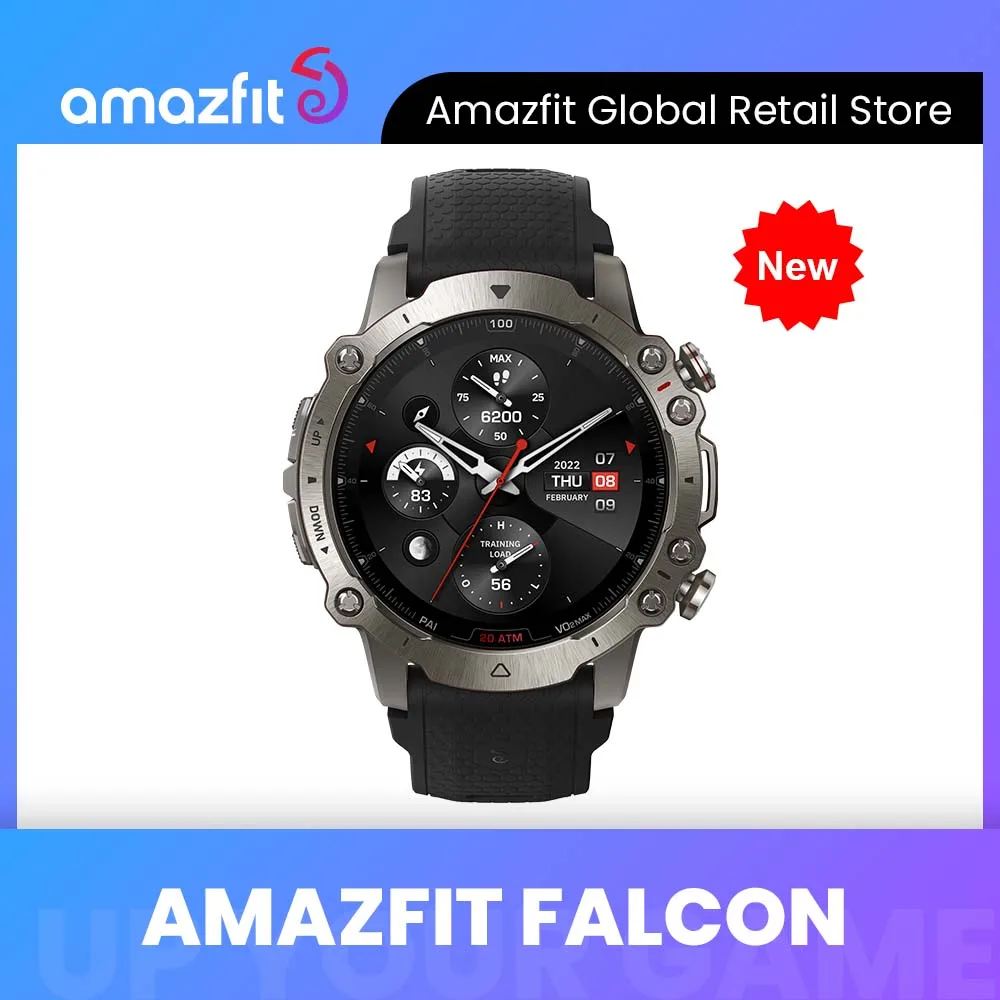 New Amazfit Falcon 49mm Military-Grade Smartwatch 2 Dual-Band & 6 Satellite Positioning GPS 150+ Sport Modes Smart Watch