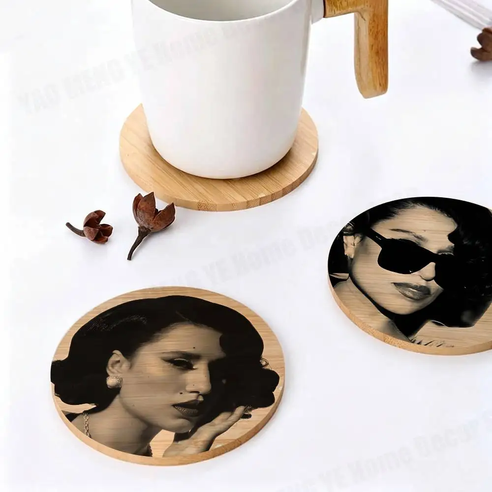 

HOT Singer RAYE Round Wooden Coaster Decorative Coffee Cup for Use in Coffee Shops Bars