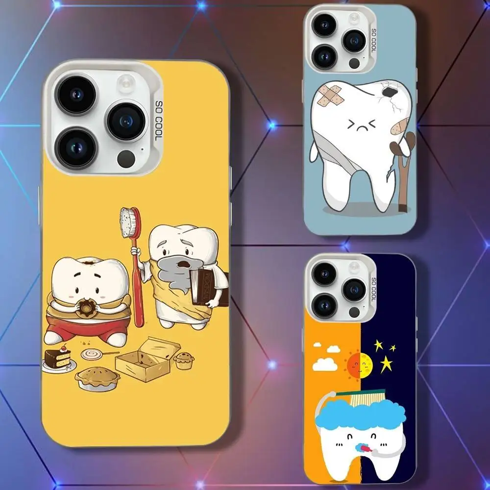 

Funny Tooth Phone Case For iPhone 16,15,14,13,12,11,Pro,XS,Max,Plus,Mini,SE White Candy Matte Shockproof Cover