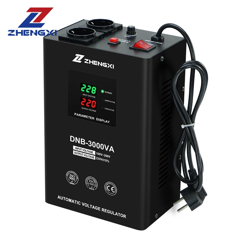 Available 3KVA 5KVA 8KVA 10KVA Wall-Mounted Relay Type AC Automatic Voltage Regulators Full Protection Stabilizer