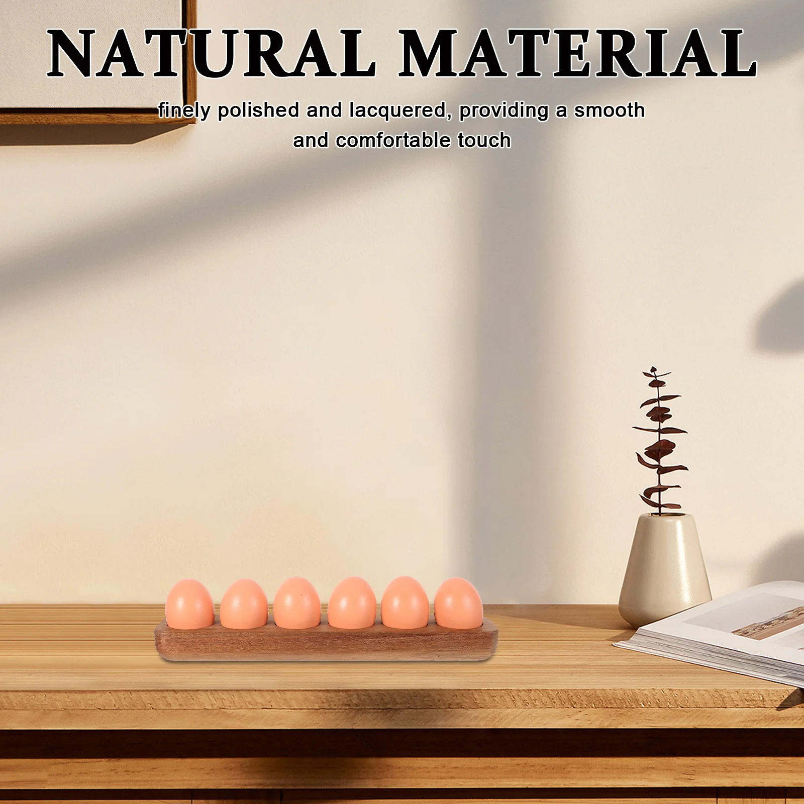 

Natural Wood Egg Holder for Refrigerator Multi Egg Storage Tray Compact Design for Countertop and Fridge Elegant Kitchen